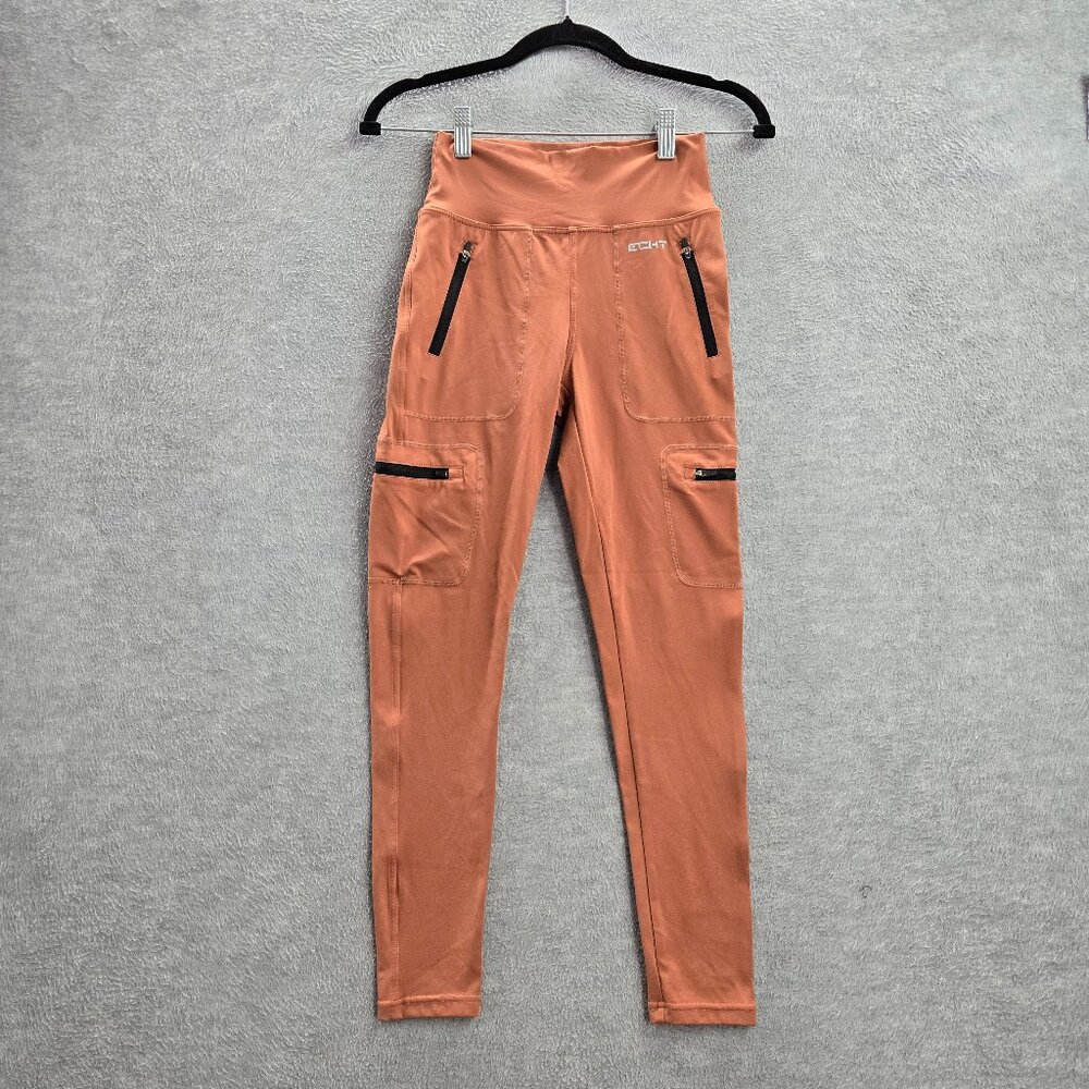EGHT Women Activewear Pants S Brown Nylon Spandex Jogger Mountain‎ Patch